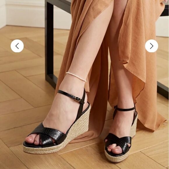 New Stuart Weitzman Espadrille Wedges BNIB 7.5 - Picture 2 of 7